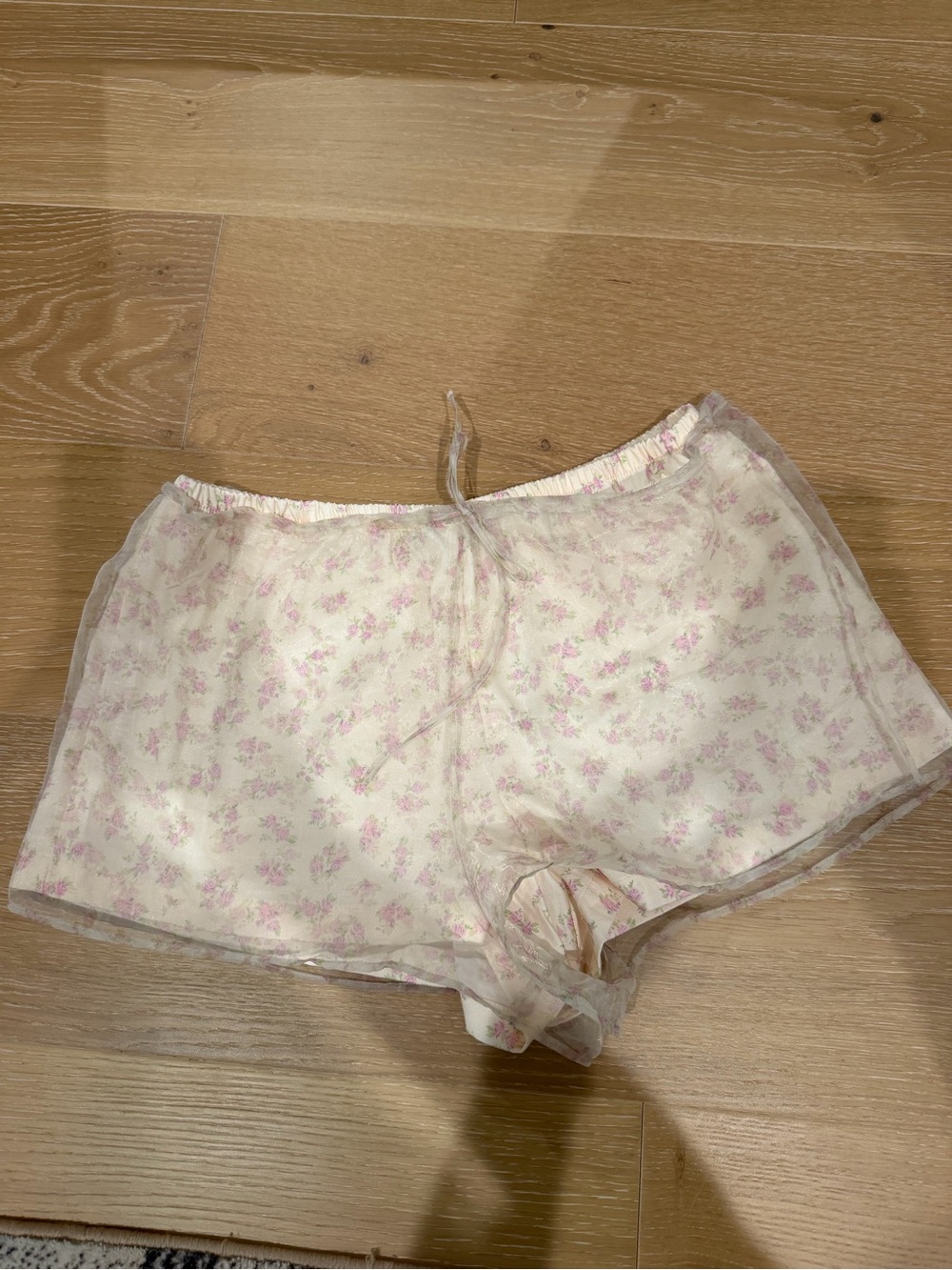 Women’s Cream Floral  Shorts